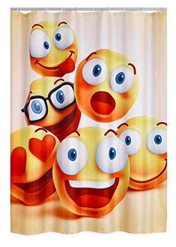 RIDDER 4004300 Duschvorhang Textil ca. 180 x 200 cm, Smile von RIDDER