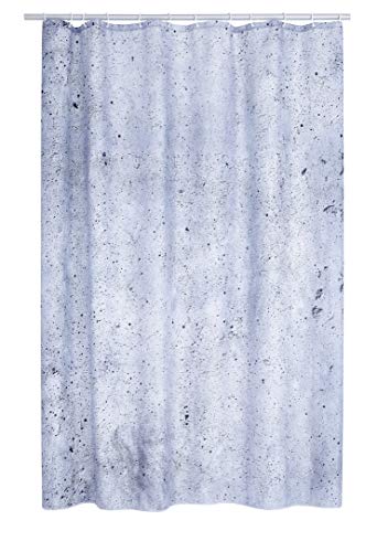 RIDDER Duschvorhang Textil ca. 180x200 cm Cement, inkl. Ringe | Waschbar | ÖkoTex von RIDDER