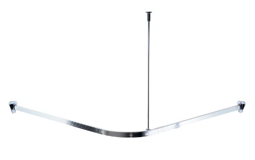 RIDDER 52000 Duschvorhangschiene, Duschvorhangstange, ca. 90 x 90 cm, Aluminium, poliert, Chrom von RIDDER