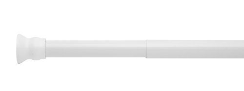 RIDDER 55101-350 Duschvorhangstange Ø 25 mm ausziehbar von 70-115 cm, Aluminium, weiß von RIDDER
