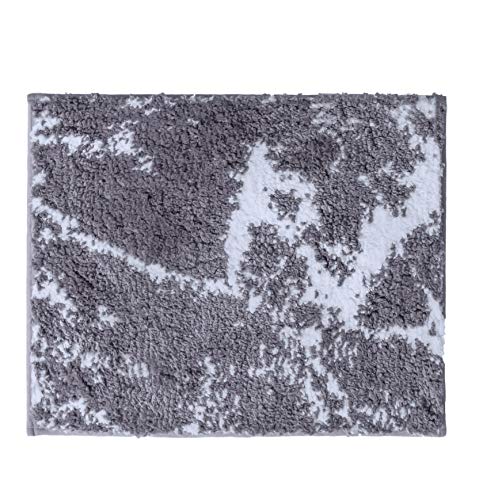 RIDDER 7105807S-350 Marmor Badteppich, Teppich, Vorleger, Polyester, Grau-weiß, ca. 55x50 cm von RIDDER