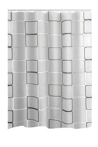 RIDDER Duschvorhang Folie Modern Retro incl. Ringe Semitransparent 120x200 cm von RIDDER