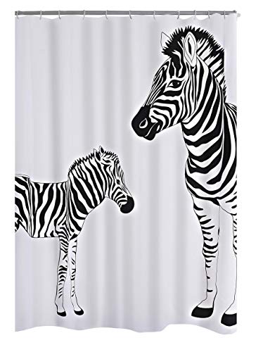 RIDDER Duschvorhang Textil Zebra schwarz 180x200 cm von RIDDER