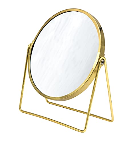 RIDDER Schminkspiegel, Kosmetikspiegel, Standspiegel Summer, gold, mit 5x Vergrößerung, handlich | modern von RIDDER