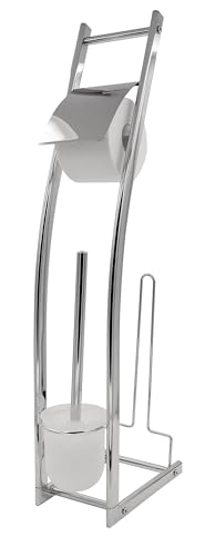 RIDDER Stand-WC-Garnitur Fabio mit Ersatzrollenhalter chromfarben glänzend ca. 15 x 74 x 27 cm von RIDDER