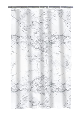 RIDDER Duschvorhang Textil ca. 180x200 cm, Toscana, inkl. Ringe | Waschbar | Marmor | ÖkoTex von RIDDER