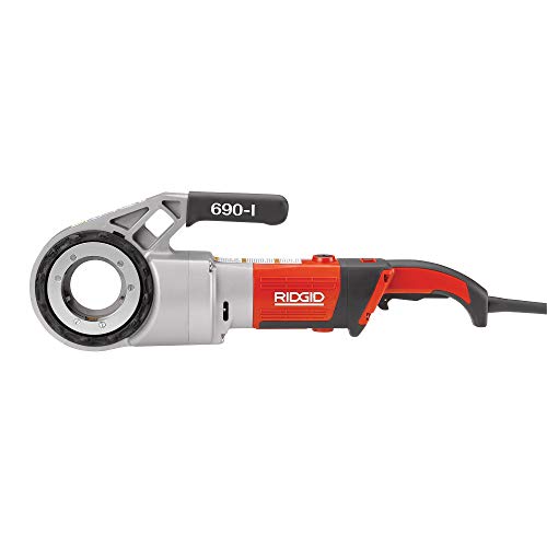 RIDGID 44933 Modell 690-I Gewindeschneidkluppe mit 1/2 bis 2 Zoll BSPT 11-R Schneidköpfe, Koffer und Stützarm von RIDGID