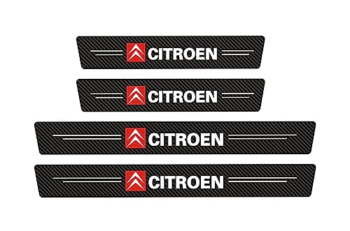 RIDGOEL 4 Stück Auto Einstiegsleisten Schutzfolie Kohlefaser Türschweller Aufkleber für Citroens Berlingo C-Elysee C1 C3 C5 C6 C4 DS5, Automobile Tür Schritt Platte Abdeckung Lackschutzfolie B von RIDGOEL