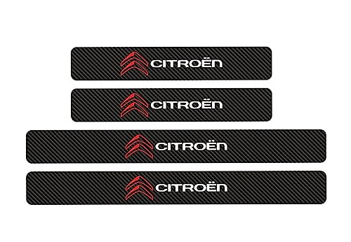 RIDGOEL 4 Stück Auto Einstiegsleisten Schutzfolie Kohlefaser Türschweller Aufkleber für Citroens Berlingo C-Elysee C1 C3 C5 C6 C4 DS5, Automobile Tür Schritt Platte Abdeckung Lackschutzfolie C von RIDGOEL