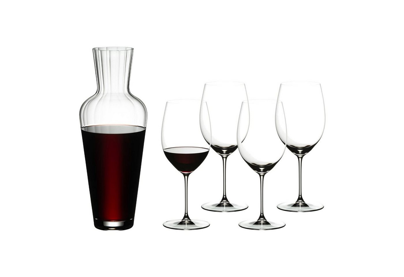 RIEDEL THE WINE GLASS COMPANY Rotweinglas Veritas Cabernet Gläserset mit Dekanter 5er Set, Glas von RIEDEL THE WINE GLASS COMPANY