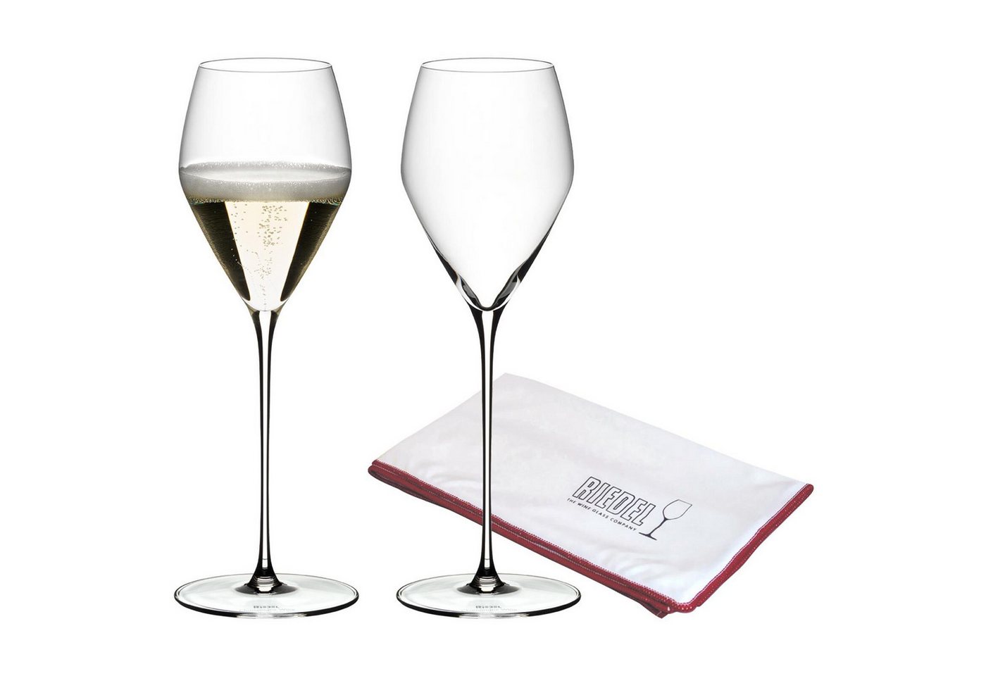 RIEDEL THE WINE GLASS COMPANY Champagnerglas Veloce Champagner Gläser + Poliertuch 327 ml, Glas RIEDEL THE WINE GLASS COMPANY Champagnerglas Veloce Champagner Gläser + Poliertuch 327 ml, Glas von RIEDEL THE WINE GLASS COMPANY