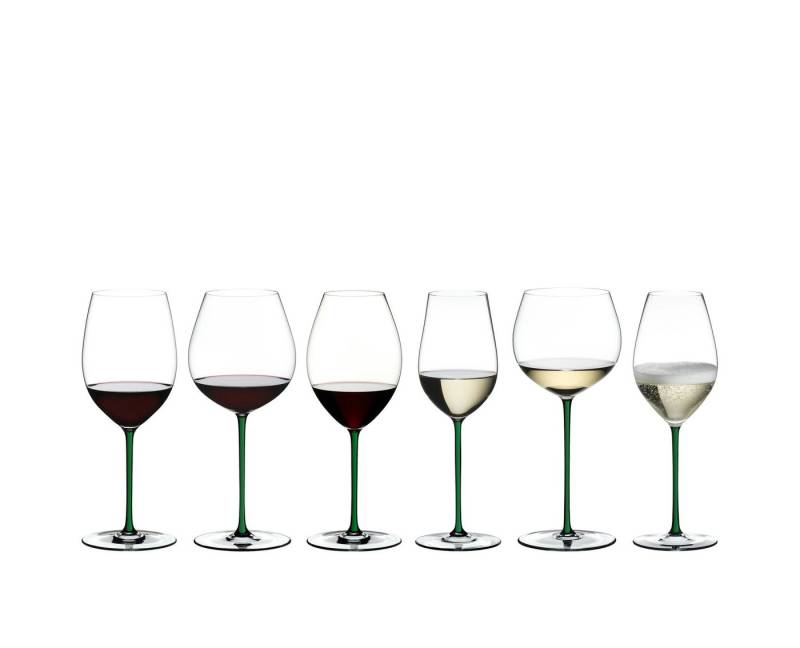 RIEDEL THE WINE GLASS COMPANY Rotweinglas Riedel Fatto a Mano Pinot Noir Grün, Kristallglas von RIEDEL THE WINE GLASS COMPANY