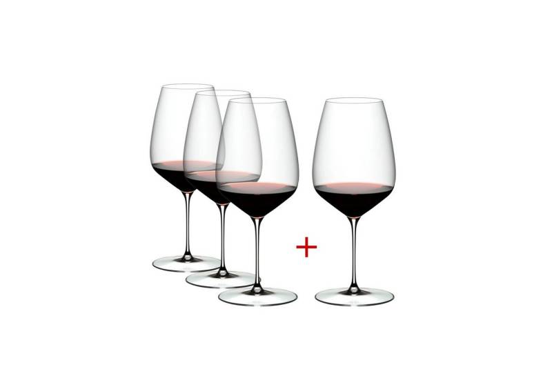 RIEDEL THE WINE GLASS COMPANY Weinglas Veloce Cabernet Merlot 4er Set, Kristallglas von RIEDEL THE WINE GLASS COMPANY