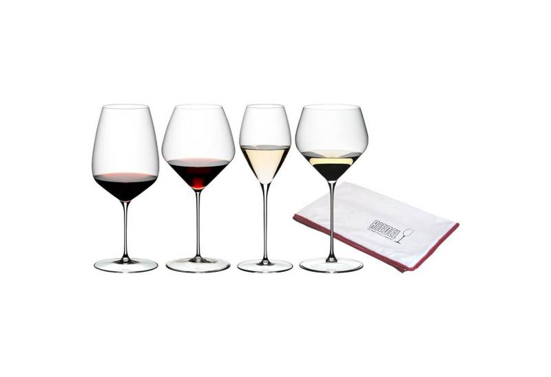 RIEDEL THE WINE GLASS COMPANY Weinglas Veloce Verkostungsset Gläserset + Poliertuch, Glas von RIEDEL THE WINE GLASS COMPANY