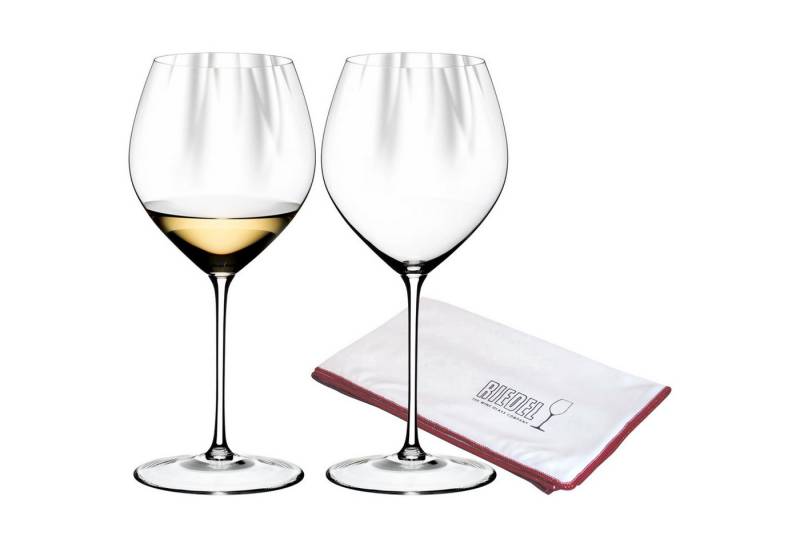 RIEDEL THE WINE GLASS COMPANY Weißweinglas Performance Chardonnay Gläser inklusive Poliertuch, Glas von RIEDEL THE WINE GLASS COMPANY