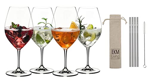 RIEDEL Aperitivo Vorteilsset 5260/51 Aperol Spritz + Gratis 4er Set EKM Living Edelstahl Trinkhalme Silber von RIEDEL