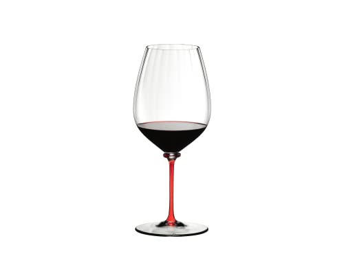 RIEDEL Fatto A Mano Performance Cabernet/Sauvignon, Einzelpackung, klares u. rotes Kristallglas von RIEDEL