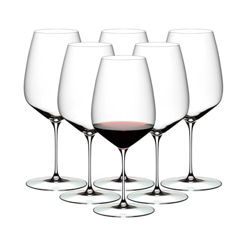 RIEDEL Veloce Cabernet/Merlot Weinglas 6er Set, 829 ml, Rotweingläser für komplexe Weine, Kristallglas von RIEDEL