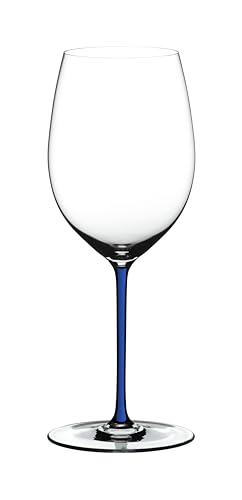 RIEDEL Fatto A Mano Cabernet/Merlot, Einzelpackung, klares und blaues Kristallglas, handgefertigt von RIEDEL