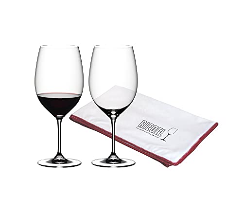 Vinum Cabernet Sauvignon Weinglas Set +Poliertuch, transparent H 22,5cm, 610ml Poliertuch gratis von RIEDEL