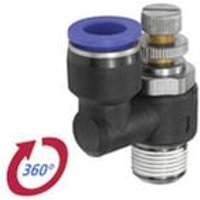 Drosselrückschlagven »Blaue Serie« Abluftdros. R1/8 a., ger. Ø6mm - Riegler von RIEGLER