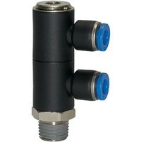 Riegler - L-Mehrfachverteiler »Blaue Serie«, 2-fach drehbar, r 1/4 a. Ø12mm von RIEGLER