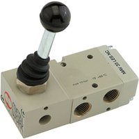 Neuwertig] Riegler 3/2 Wegeventil Ventil Steuerung G1/8 Monostabil Aluminium Hebel 90 Grad B-Ware von RIEGLER