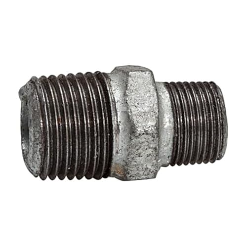 RIEGLER 133569-TFD 245-11212 Doppelgewindenippel 245 AG/AG R 1 1/2 R 1/2 schwarzer Temperguss, 1Stk von Riegler