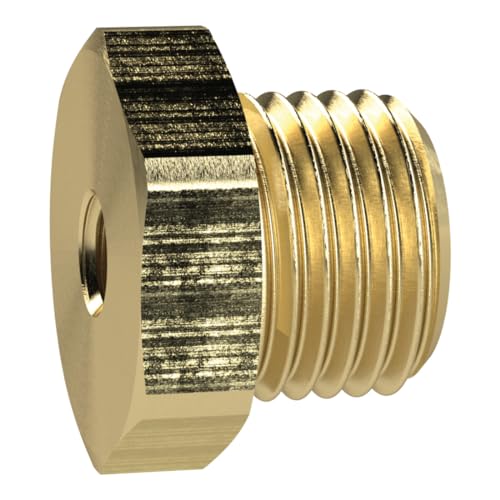 RIEGLER 134469-MS251KM1410 Reduziernippel kurz, M14x1,5 a., M10x1,0 i., SW 17, Messing, 1Stk von Riegler