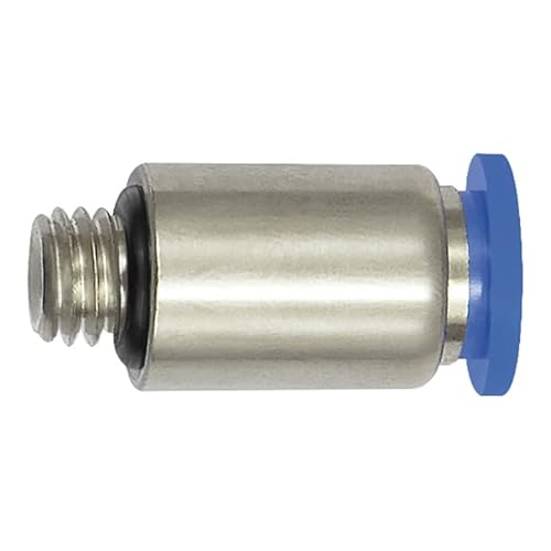 RIEGLER 148802-207.005-4M Gerade Steckverschraubung »Blaue Serie« mini, rund, M5, Silber, 1Stk von Riegler