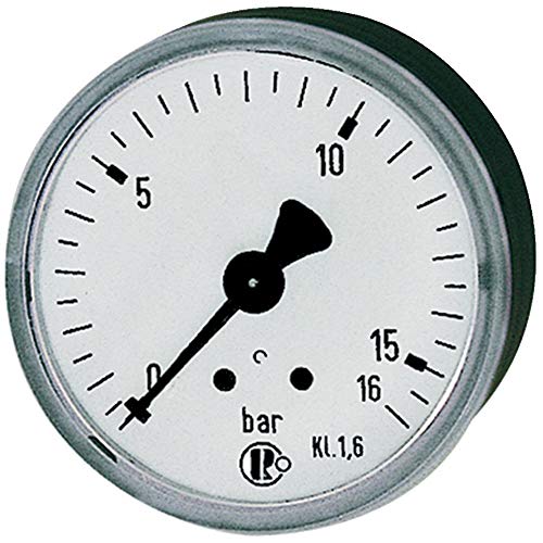 Riegler 101740 Standardmanometer, rückseitig zentrisch, G 1/4, 0 - 6 bar, Ø 50 von Riegler