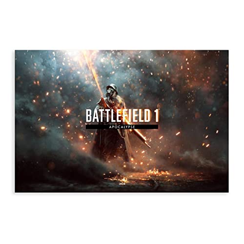 Battlefield 1 Spiel 5 Leinwand-Poster, Schlafzimmerdekoration, Sport-Landschaft, Bürozimmer, Dekoration, Geschenkrahmen: 50 x 75 cm von RIELLI
