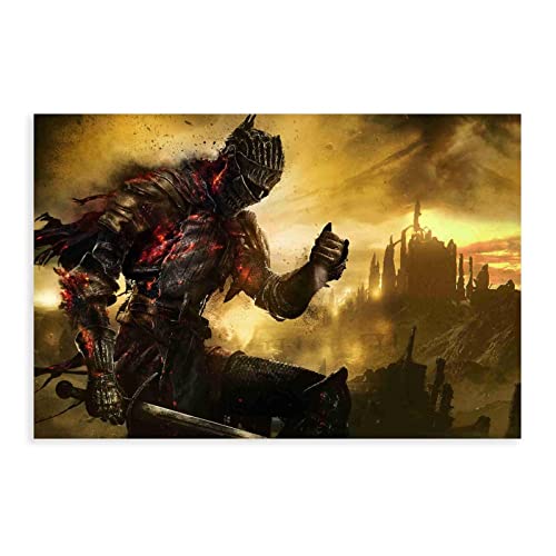 Dark Souls 3 Spiel 1 Leinwand-Poster, Wandkunst, Dekor, Druck, Bild, Gemälde für Wohnzimmer, Schlafzimmer, Dekoration, Rahmen: 30 x 45 cm von RIELLI