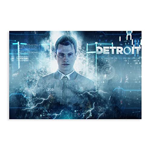 Detroit Become Human Game 2 Leinwand-Poster, Wandkunst, Dekor, Druck, Bild, Gemälde für Wohnzimmer, Schlafzimmer, Dekoration, Rahmen: 50 x 75 cm von RIELLI