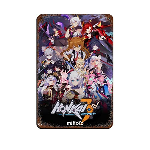 Honkai Impact 3 Game 2 Blechschild, Vintage-Metall, Pub, Club, Café, Bar, Zuhause, Wandkunst, Dekoration, Poster, Retro, 20 x 30 cm von RIELLI