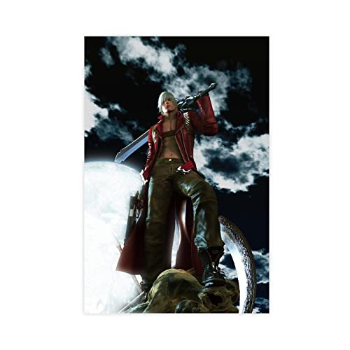 Leinwand-Poster, Devil May Cry Spiel, Schlafzimmer, Dekoration, Sport, Landschaft, Büro, Raumdekoration, Geschenkrahmen: 50 x 75 cm von RIELLI