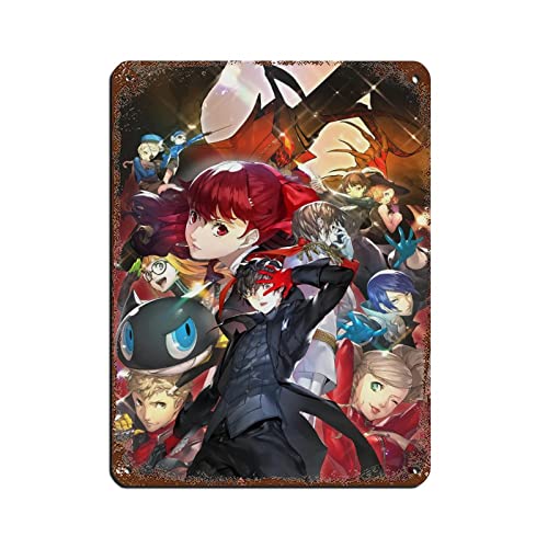 Persona 5 Game 1 Blechschild Vintage Metall Pub Club Cafe Bar Home Wandkunst Dekoration Poster Retro 30 x 40 cm von RIELLI