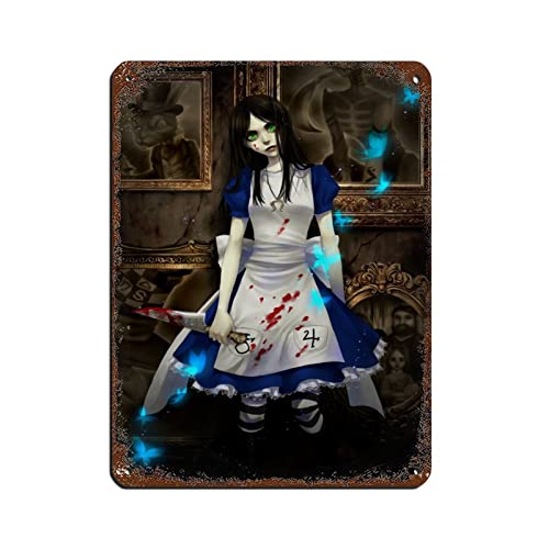 RIELLI American McGee's Alice Game 17 Blechschild Vintage Metall Pub Club Cafe Bar Home Wandkunst Dekoration Poster Retro 30 x 40 cm von RIELLI