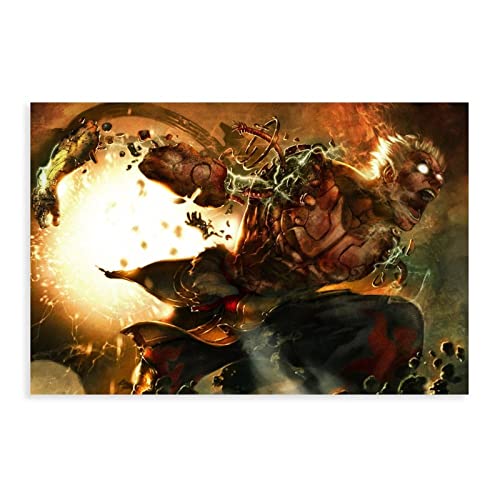 RIELLI Asura's Wrath Game 9 Leinwand-Poster, Schlafzimmer, Dekoration, Sport, Landschaft, Büro, Raumdekoration, Geschenkrahmen: 30 x 45 cm von RIELLI