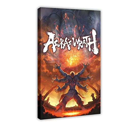 RIELLI Asura's Wrath Game Leinwand Poster Wandkunst Dekor Druck Bild Gemälde für Wohnzimmer Schlafzimmer Dekoration Rahmen: 30 x 45 cm von RIELLI