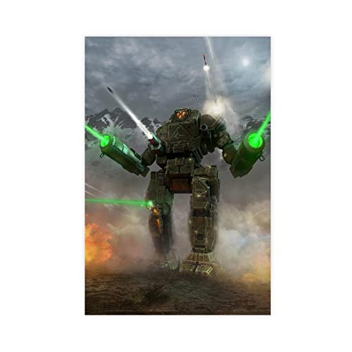 RIELLI Battletech Spiel 4 Leinwand-Poster, Schlafzimmer-Dekoration, Sport-Landschaft, Büro, Raumdekoration, Geschenkrahmen: 40 x 60 cm von RIELLI