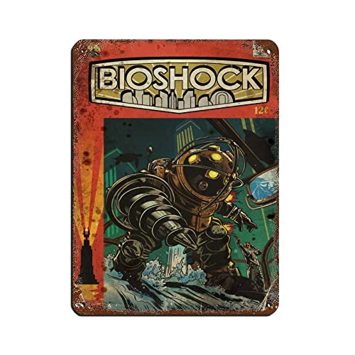RIELLI BioShock Game 2 Blechschild Vintage Metall Pub Club Cafe Bar Home Wandkunst Dekoration Poster Retro 30 x 40 cm von RIELLI