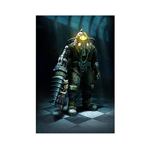 RIELLI BioShock Spiel 8 Leinwand-Poster, Wandkunst, Dekor, Druck, Bild, Gemälde für Wohnzimmer, Schlafzimmer, Dekoration, Rahmen: 50 x 75 cm von RIELLI