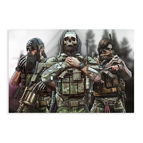 RIELLI Escape From Tarkov Spiel 5 Leinwand-Poster, Wandkunst, Dekoration, Bild, Gemälde für Wohnzimmer, Schlafzimmer, Dekoration, Rahmen: 40 x 60 cm von RIELLI