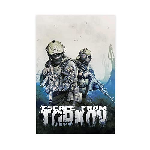 RIELLI Escape From Tarkov Spiel-Leinwand-Poster, Schlafzimmer-Dekoration, Sport-Landschaft, Bürozimmer, Dekoration, Geschenkrahmen: 30 x 45 cm von RIELLI