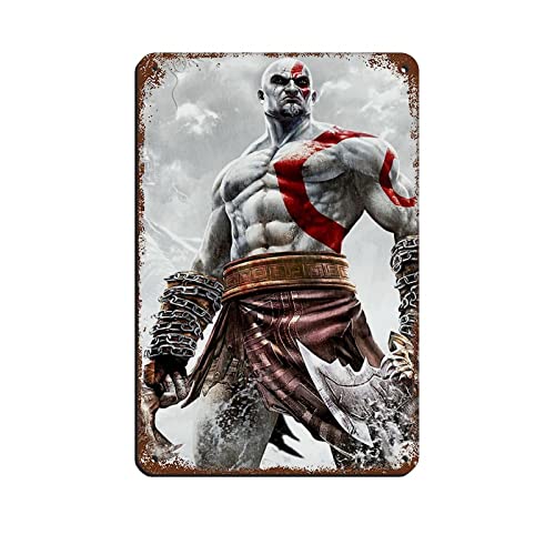 RIELLI God of War Game 1 Retro-Poster Metall-Blechschild Chic Art Retro Eisen Malerei Bar Menschen Höhle Cafe Familie Garage Poster Wanddekoration 20 x 30 cm von RIELLI