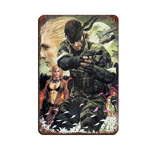 RIELLI Metal Gear Solid 3 Snake Eater Game 2 Retro Poster Metall Blechschild Chic Art Retro Eisen Malerei Bar Menschen Höhle Cafe Familie Garage Poster Wanddekoration 20 x 30 cm von RIELLI