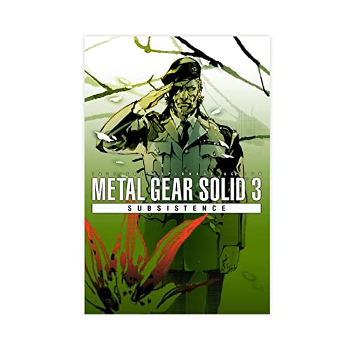 RIELLI Metal Gear Solid 3 Snake Eater Spiel 1 Leinwandposter Wandkunst Dekor Druck Bild Gemälde für Wohnzimmer Schlafzimmer Dekoration Rahmen: 40 x 60 cm von RIELLI