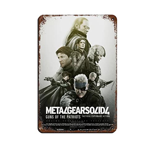 RIELLI Metal Gear Solid 4 Guns of the Patriots Game Retro Poster Metall Blechschild Chic Art Retro Eisen Malerei Bar Menschen Höhle Cafe Familie Garage Poster Wanddekoration 20 x 30 cm von RIELLI