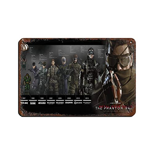RIELLI Metal Gear Solid V The Phantom Pain Game Blechschild, 20 x 30 cm, Vintage-Blechschild, Metall, Pub, Club, Café, Zuhause, Wandkunst, Dekoration von RIELLI